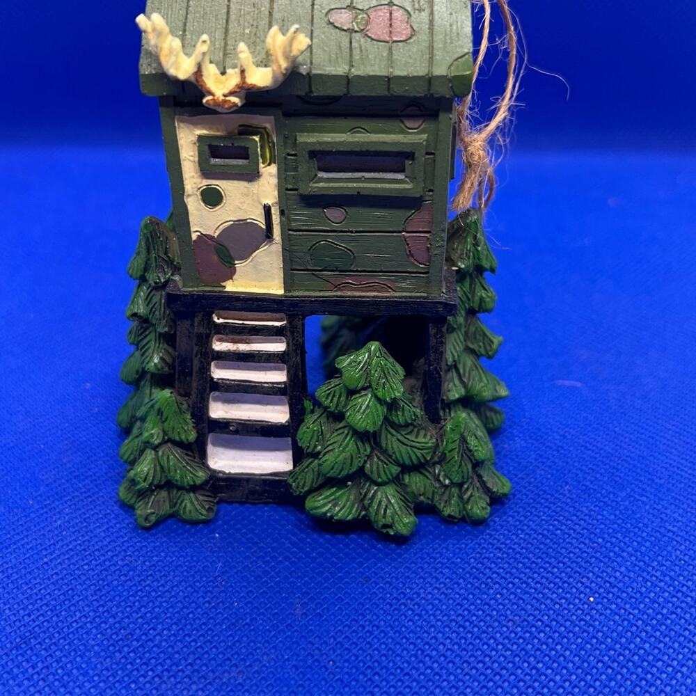Miniature deer blind Christmas ornament Holiday Hunting Festive Redneck Country